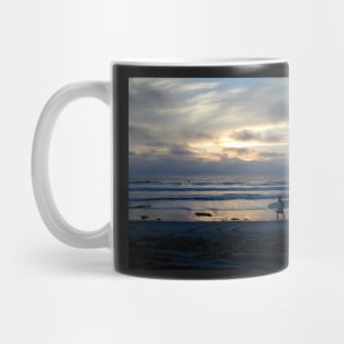 Ocean Beach Surfer at Sunset Mug